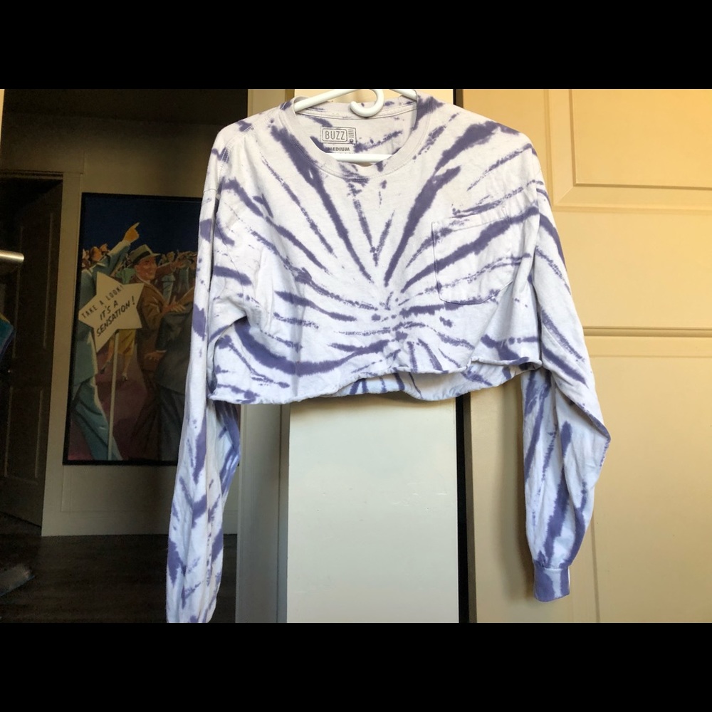 Buzz Long Sleeve Cropped Tie Dye Shirt